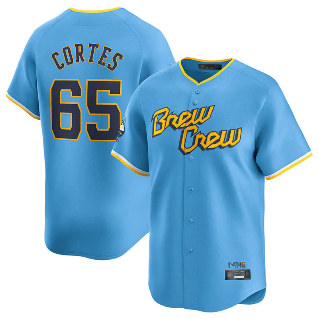 Mdoa M.Brewers #65 Nestor Cortes Player Light Blue City Connect Home Limited Stitched Jerseys