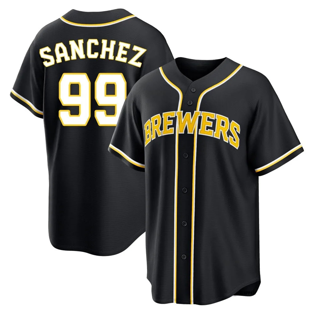 Mdoa M.Brewers #99 Gary Sanchez Player Black Fashion Out Home Game Stitched Jerseys