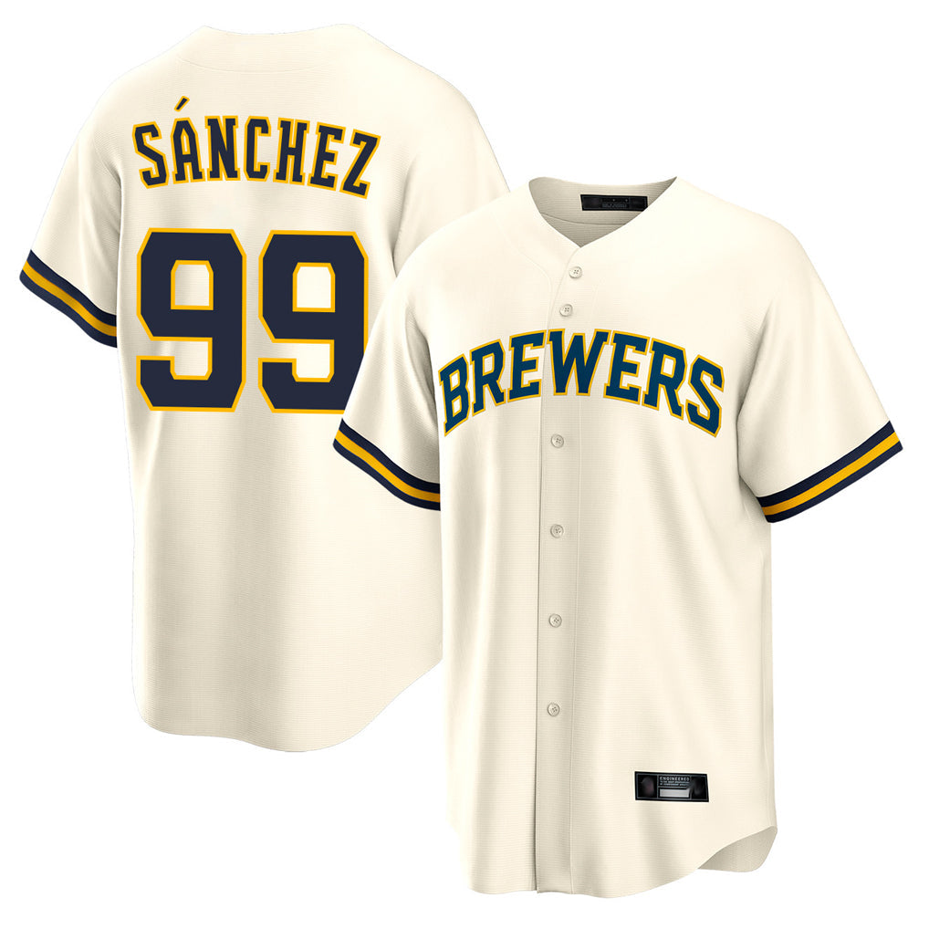 Mdoa M.Brewers #99 Gary Sanchez Player Cream Home Game Stitched Jerseys