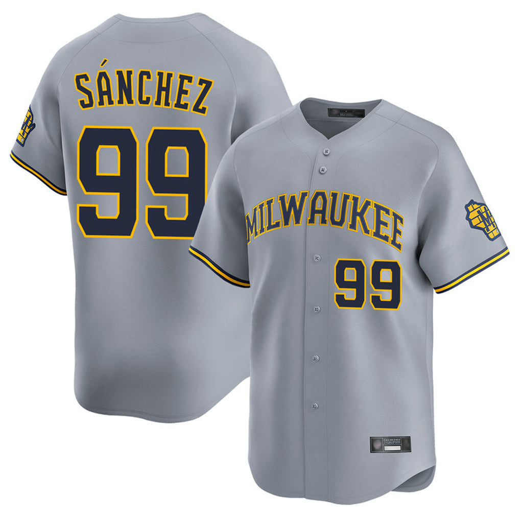 Mdoa M.Brewers #99 Gary Sanchez Player Gray Home Limited Stitched Jerseys