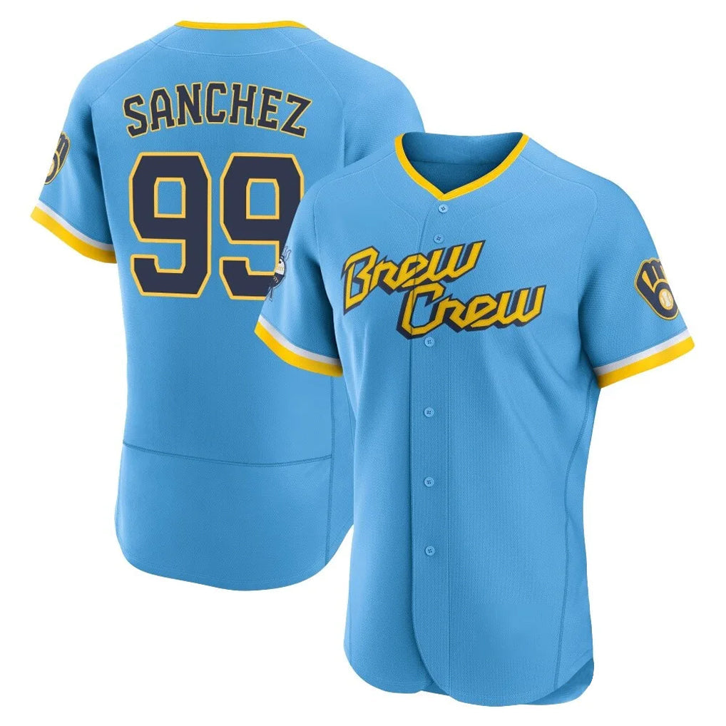 Mdoa M.Brewers #99 Gary Sanchez Player Light Blue City Connect Home Limited Elite Stitched Jerseys