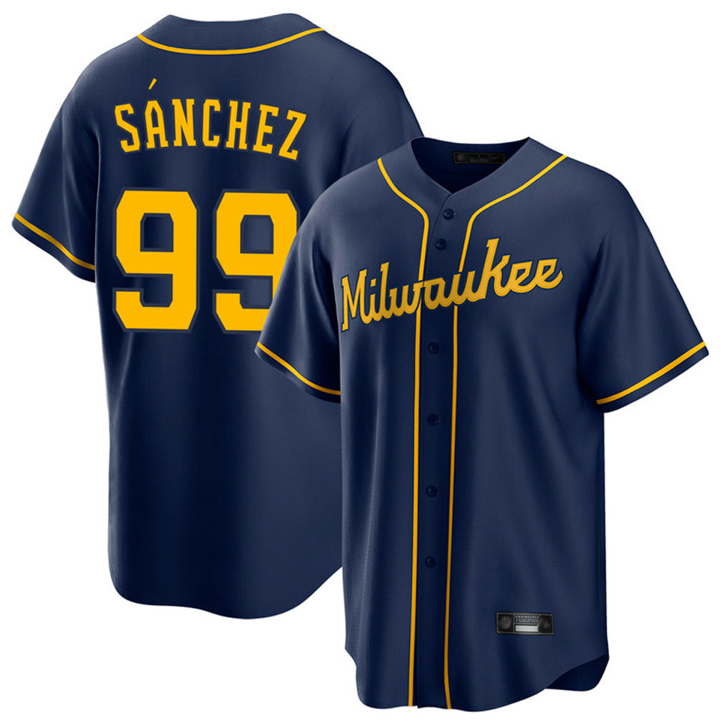 Mdoa M.Brewers #99 Gary Sanchez Player Navy Home Game Stitched Jerseys