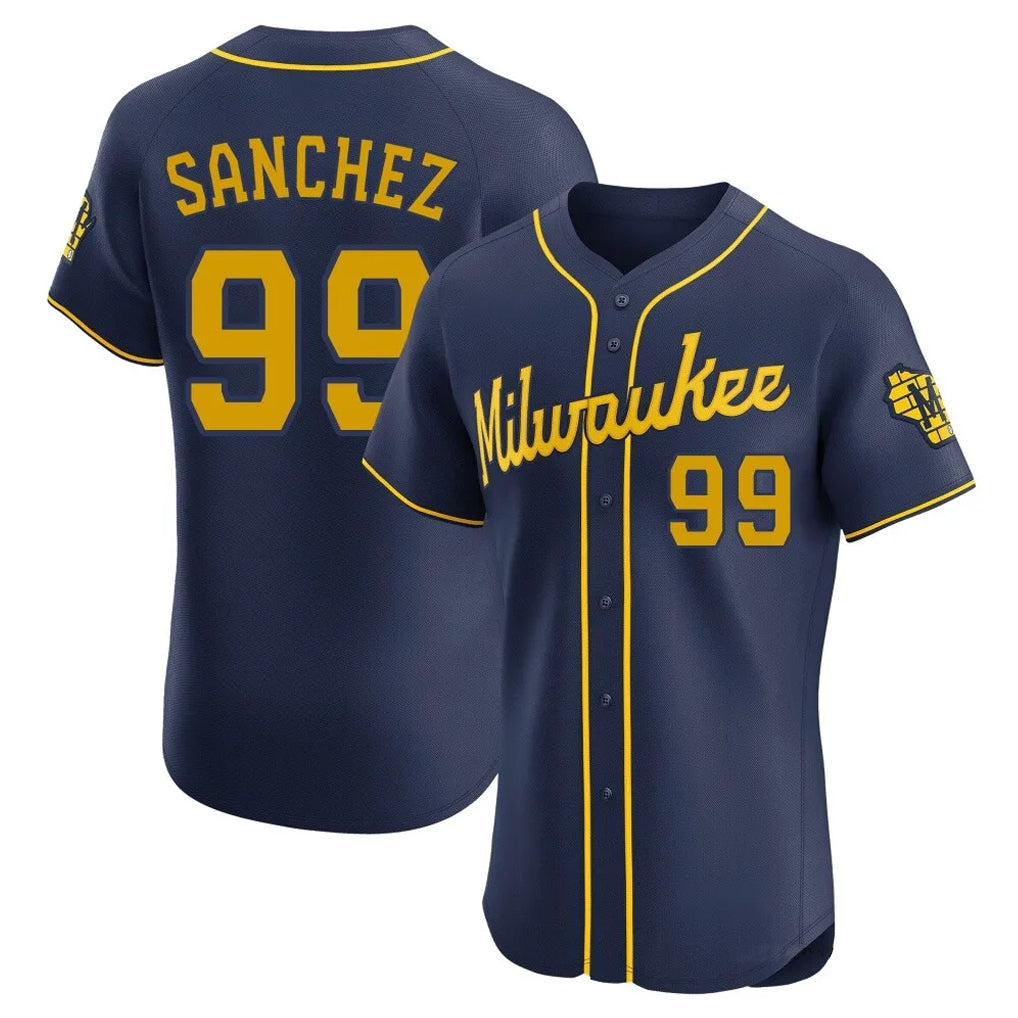 Mdoa M.Brewers #99 Gary Sanchez Player Navy Home Limited Elite Stitched Jerseys