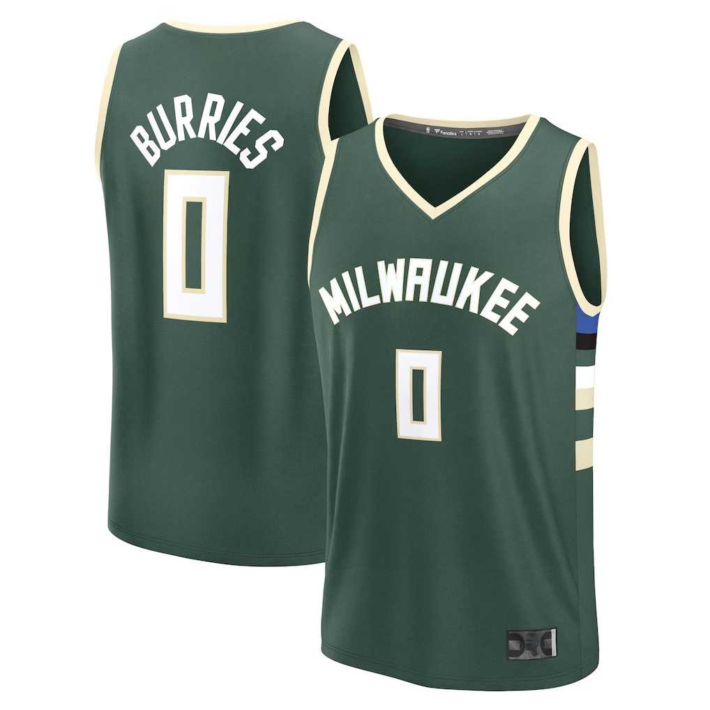 Mdoa M.Bucks #0 Brayden Burries Green 2026  Draft First Round Pick Fast Break Jerseys - Icon Edition