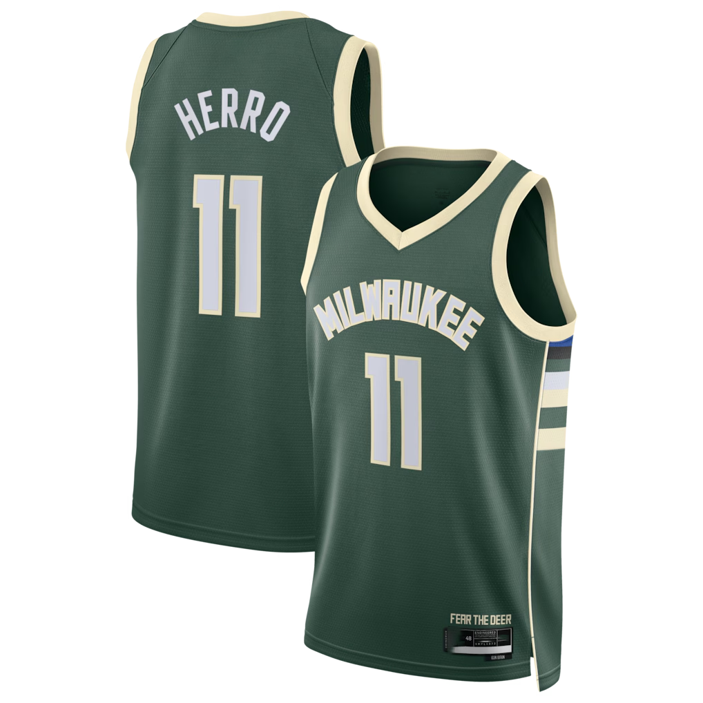 Mdoa M.Bucks #11 Tyler Herro Hunter Green Swingman Jerseys - Icon Edition