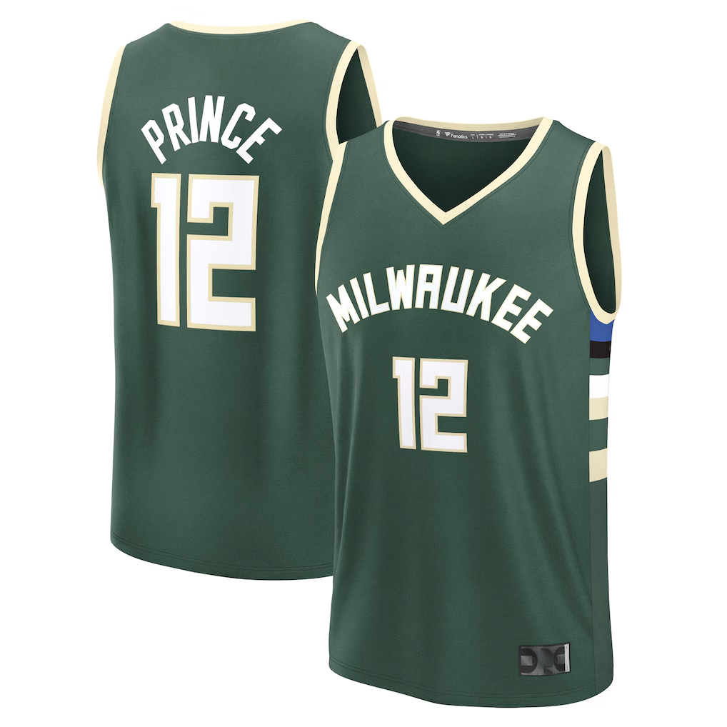 Mdoa M.Bucks #12 Taurean Prince Hunter Green Fast Break Replica Player Jerseys - Icon Edition