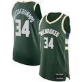 Mdoa M.Bucks #34 Giannis Antetokounmpo Hunter Green Authentic Jerseys - Icon Edition