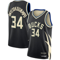Mdoa M.Bucks #34 Giannis Antetokounmpo Jordan Brand Black Swingman Jerseys - Statement Edition
