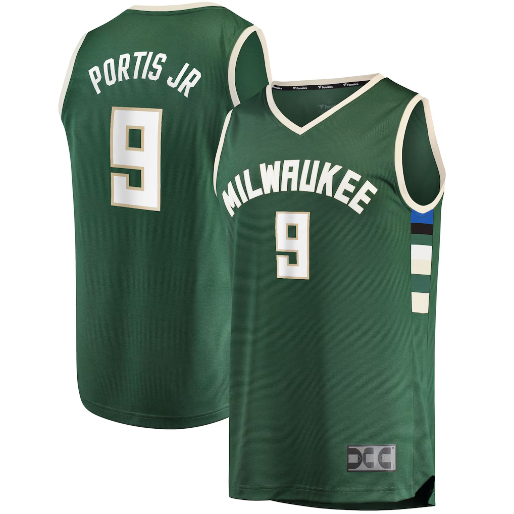 Mdoa M.Bucks #9 Bobby Portis Green Fast Break Replica Jerseys - Icon Edition