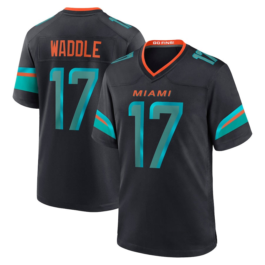 Mdoa M.Dolphins #17 Jaylen Waddle Player Blue Rivalries Collection Game Stitched Jerseys