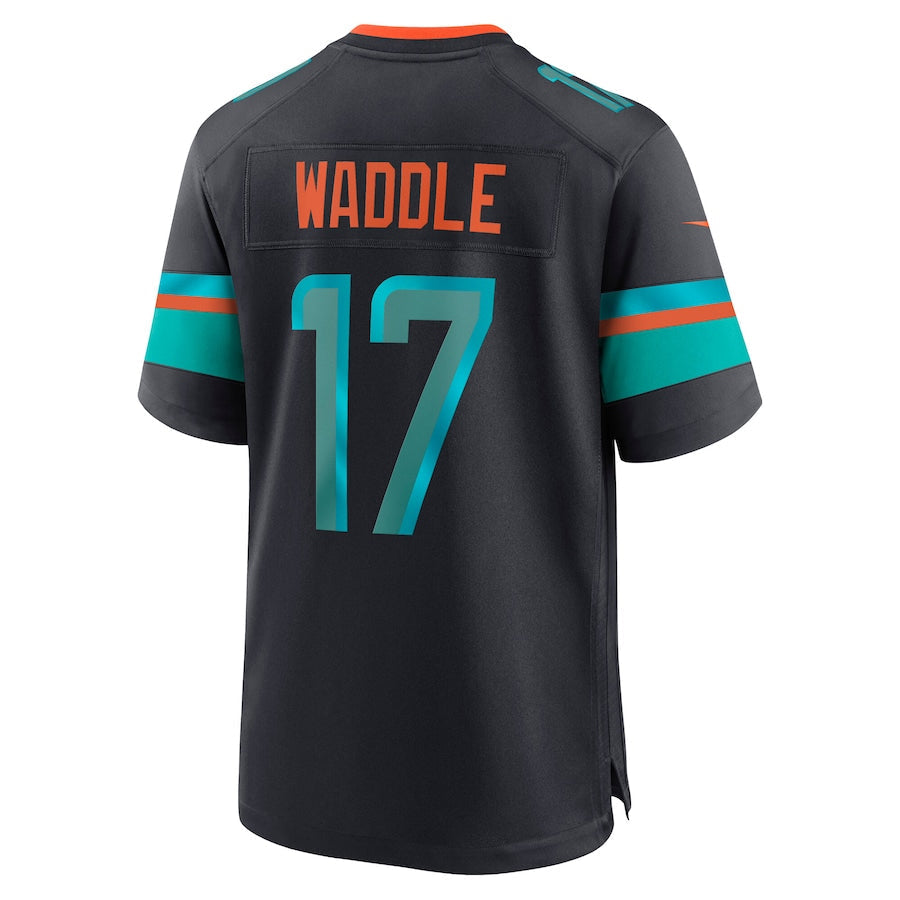 Mdoa M.Dolphins #17 Jaylen Waddle Player Blue Rivalries Collection Game Stitched Jersey