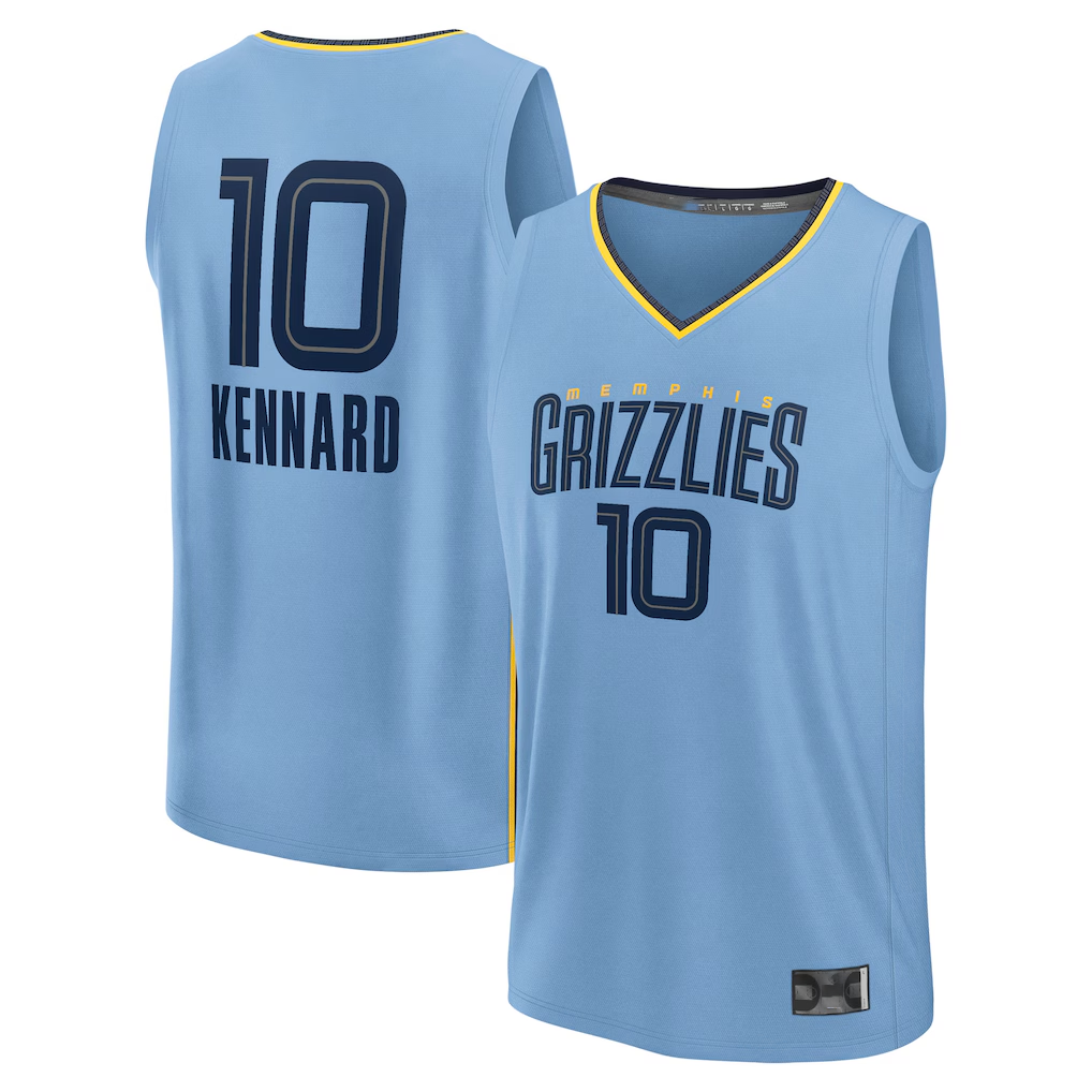 Mdoa M.Grizzlies #10 Luke Kennard Light Blue Fast Break Replica Player Stitched Jerseys- Statement Edition