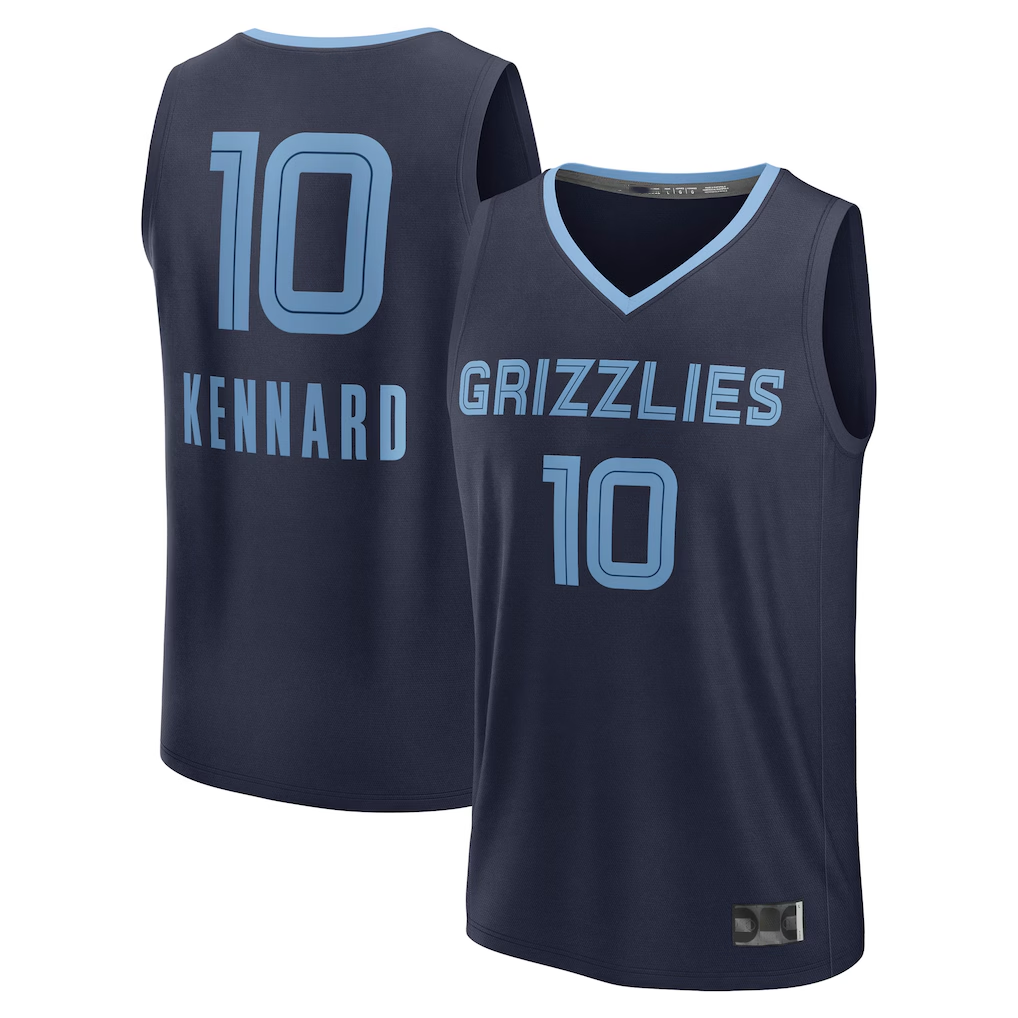 Mdoa M.Grizzlies #10 Luke Kennard Navy Fast Break Replica Player Stitched Jerseys- Icon Edition