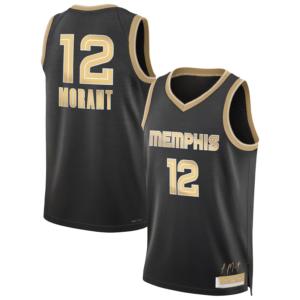 Mdoa M.Grizzlies #12 Ja Morant Black Select Series Swingman Stitched Jerseys