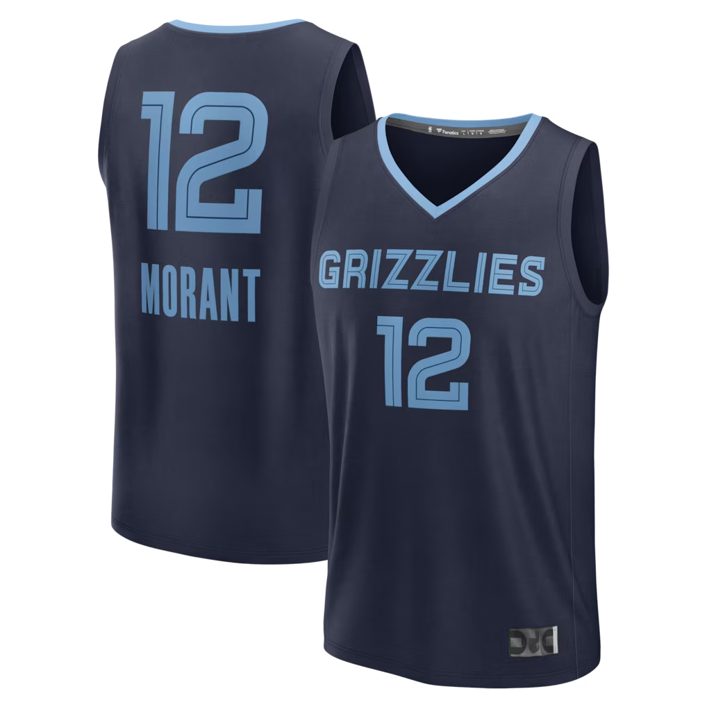 Mdoa M.Grizzlies #12 Ja Morant Navy Fast Break Replica Player Stitched Jerseys- Icon Edition