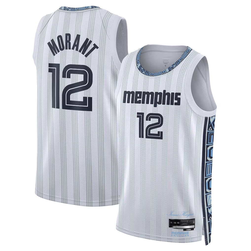 Mdoa M.Grizzlies #12 Ja Morant White 2025-2026 Swingman Stitched Jerseys- City Edition