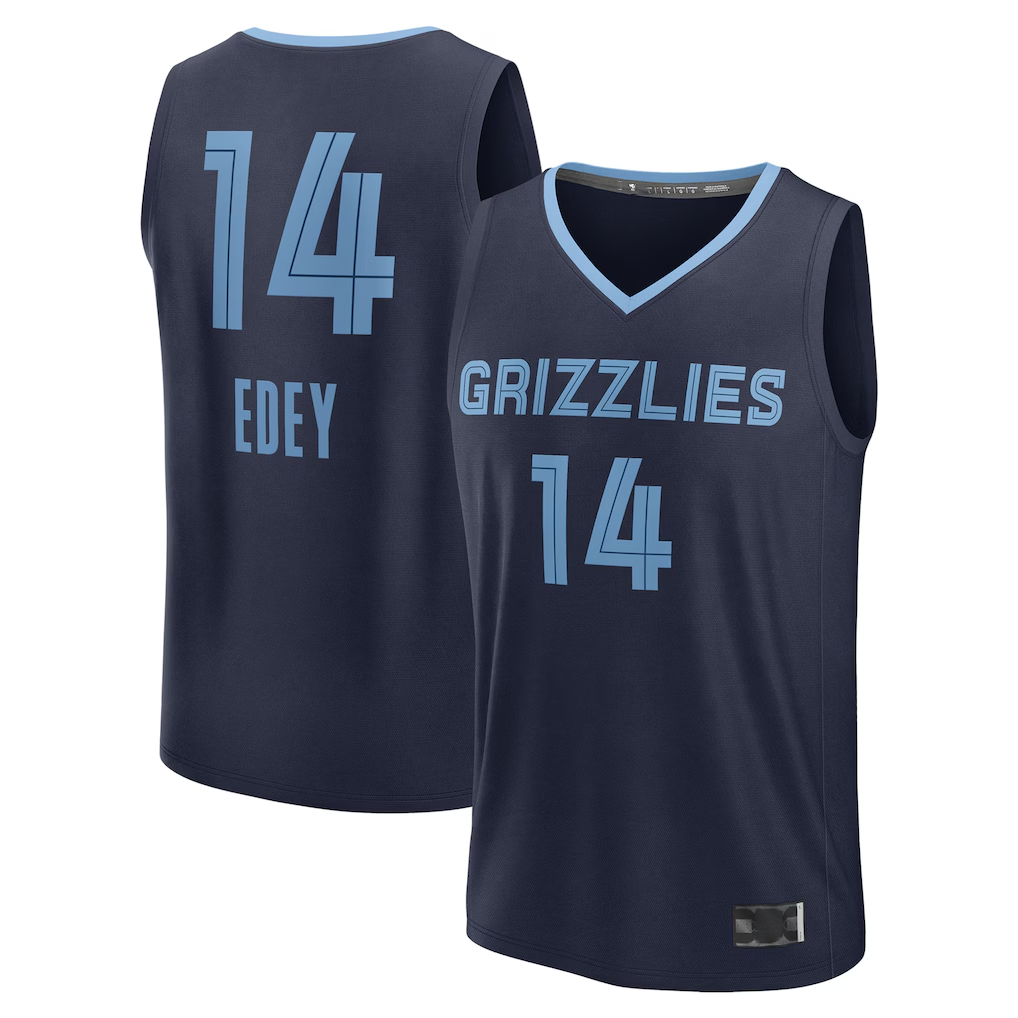 Mdoa M.Grizzlies #14 Zach Edey Navy Draft Fast Break Player Stitched Jerseys- Icon Edition