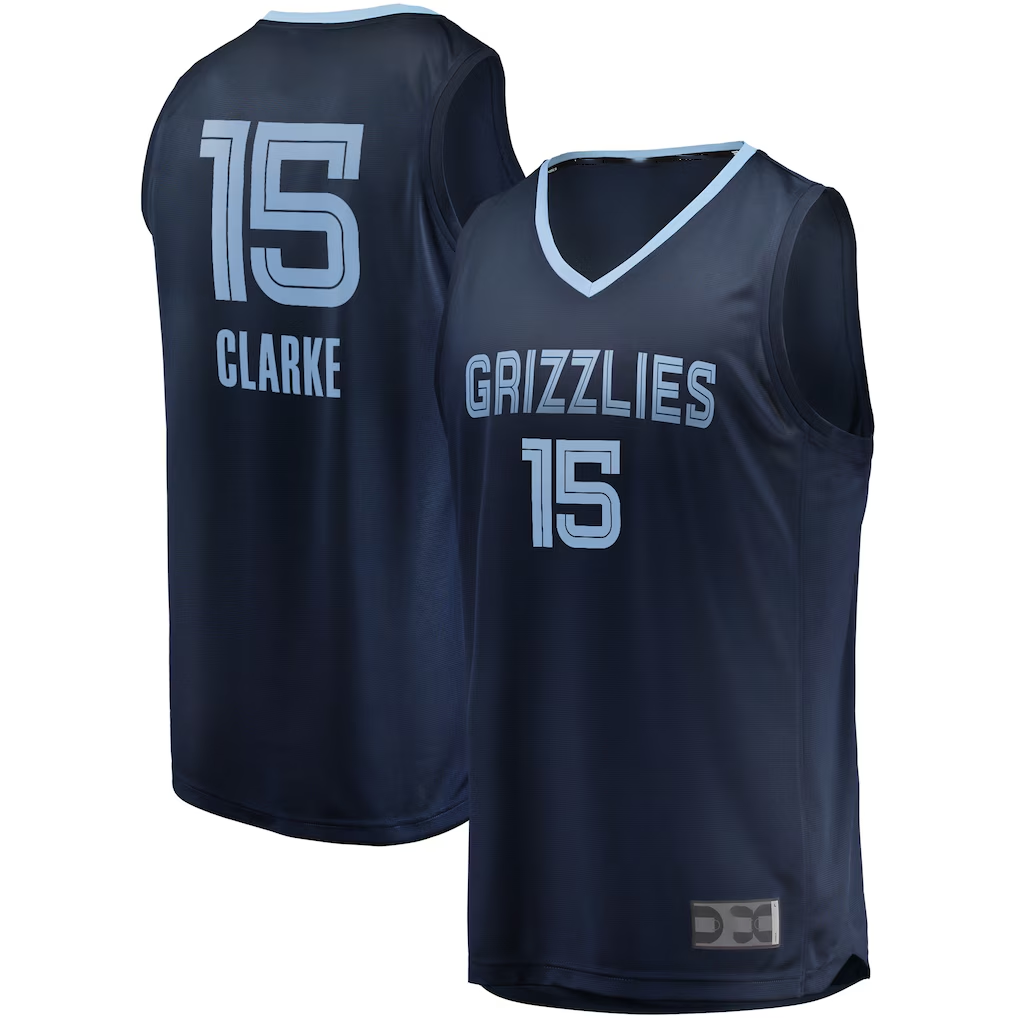 Mdoa M.Grizzlies #15 Brandon Clarke Navy Fast Break Replica Stitched Jerseys- Icon Edition