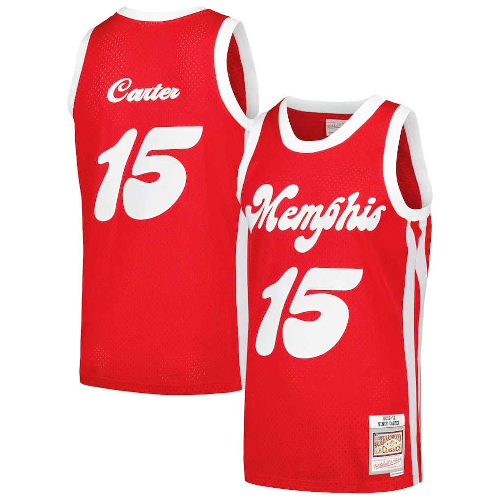 Mdoa M.Grizzlies #15 Vince Carter Mitchell & Ness Red 2015-2016 Hardwood Classics Swingman Stitched Jerseys