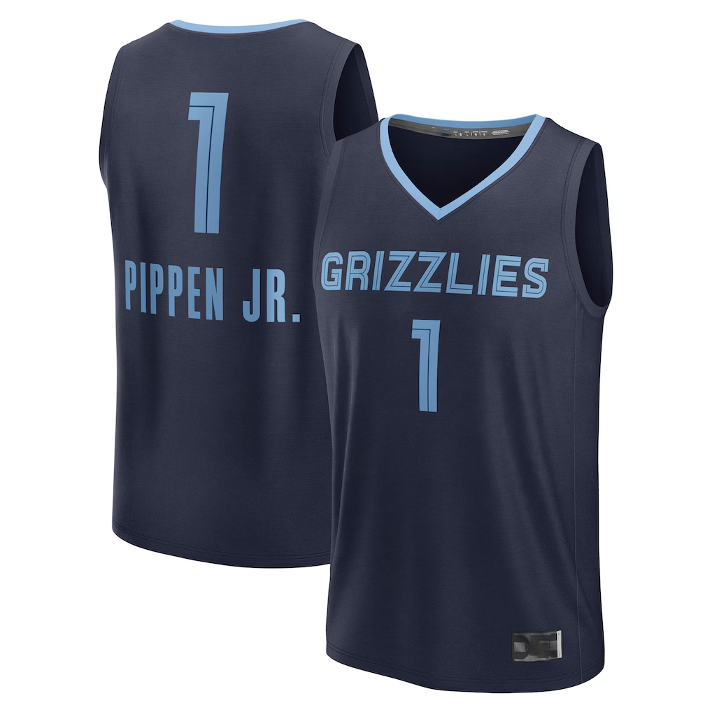Mdoa M.Grizzlies #1 Scotty Pippen Jr. Navy Fast Break Replica Player Stitched Jerseys- Icon Edition