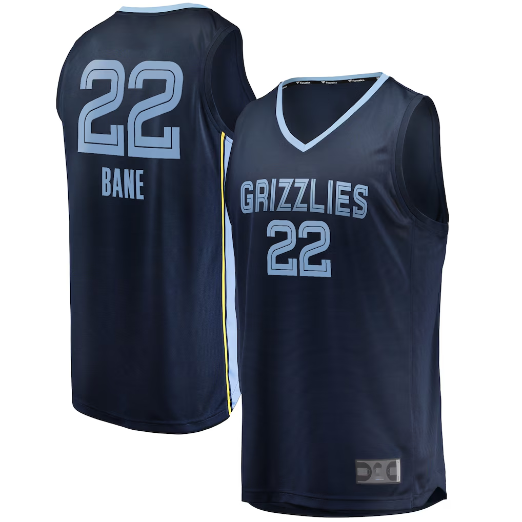 Mdoa M.Grizzlies #22 Desmond Bane Navy Fast Break Replica Stitched Jerseys- Icon Edition