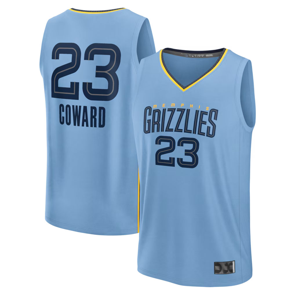 Mdoa M.Grizzlies #23 Cedric Coward Light Blue Fast Break Replica Player Stitched Jerseys- Statement Edition