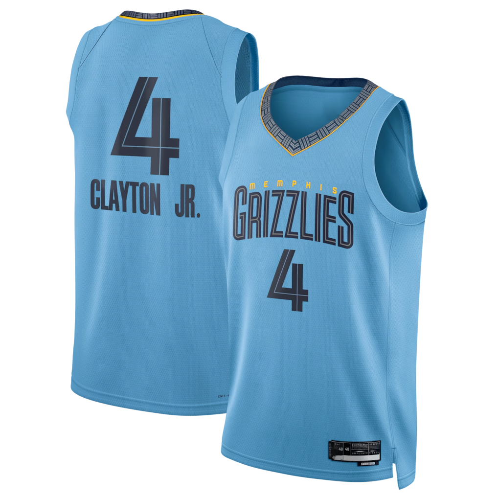 Mdoa M.Grizzlies #4 Walter Clayton Jr. Light Blue Swingman Stitched Jerseys- Statement Edition
