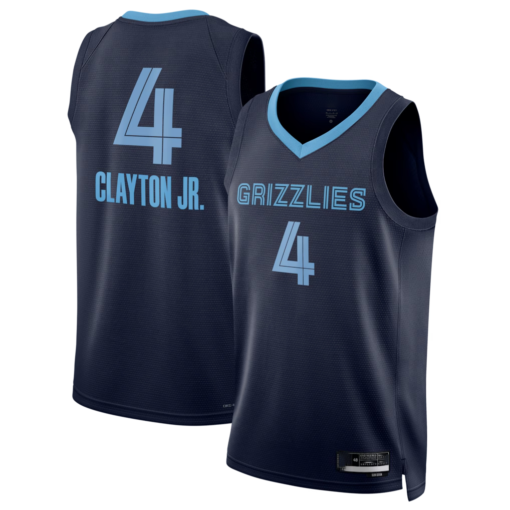 Mdoa M.Grizzlies #4 Walter Clayton Jr. Navy Swingman Stitched Jerseys- Icon Edition