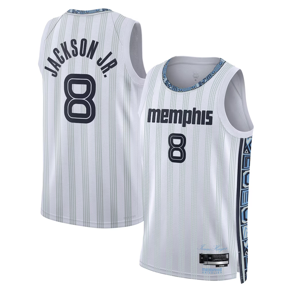 Mdoa M.Grizzlies #8 Jaren Jackson Jr. White 2025-2026 Swingman Stitched Jerseys- City Edition