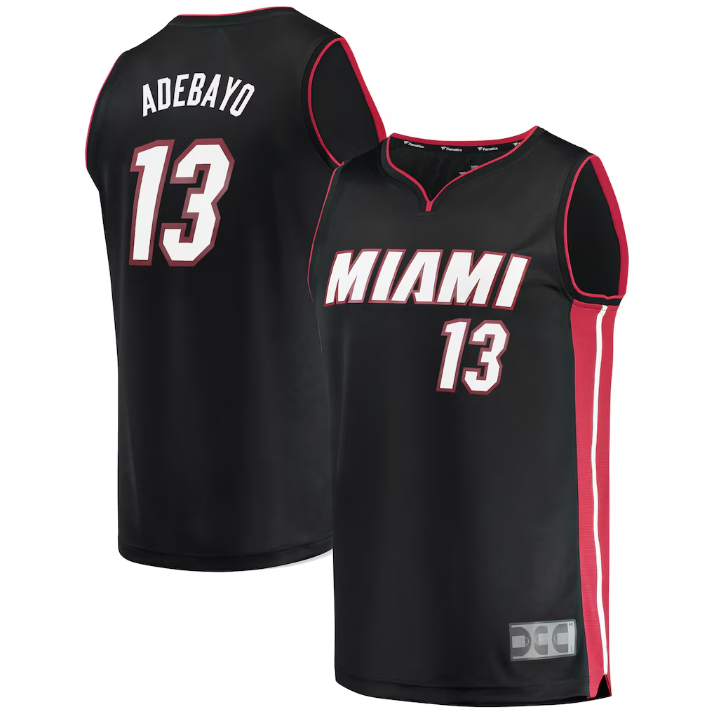 Mdoa M.Heat #13 Bam Adebayo Black Fast Break Replica Player Jerseys - Icon Edition