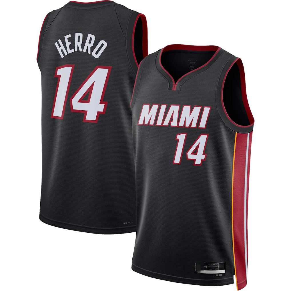 Mdoa M.Heat #14 Tyler Herro Black Swingman Jerseys - Icon Edition