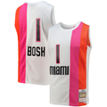 Mdoa M.Heat #1 Chris Bosh Mitchell & Ness White 2011-12 Hardwood Classics Swingman Jerseys