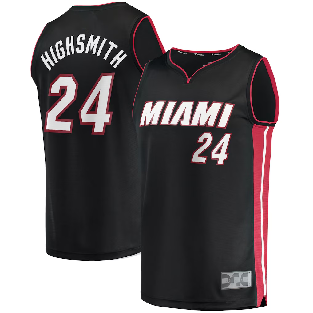 Mdoa M.Heat #24 Haywood Highsmith Black 2021-2022 Fast Break Replica Jerseys - Icon Edition