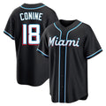 Mdoa M.Marlins #18 Griffin Conine Player Black Fashion Out Home Game Stitched Jerseys