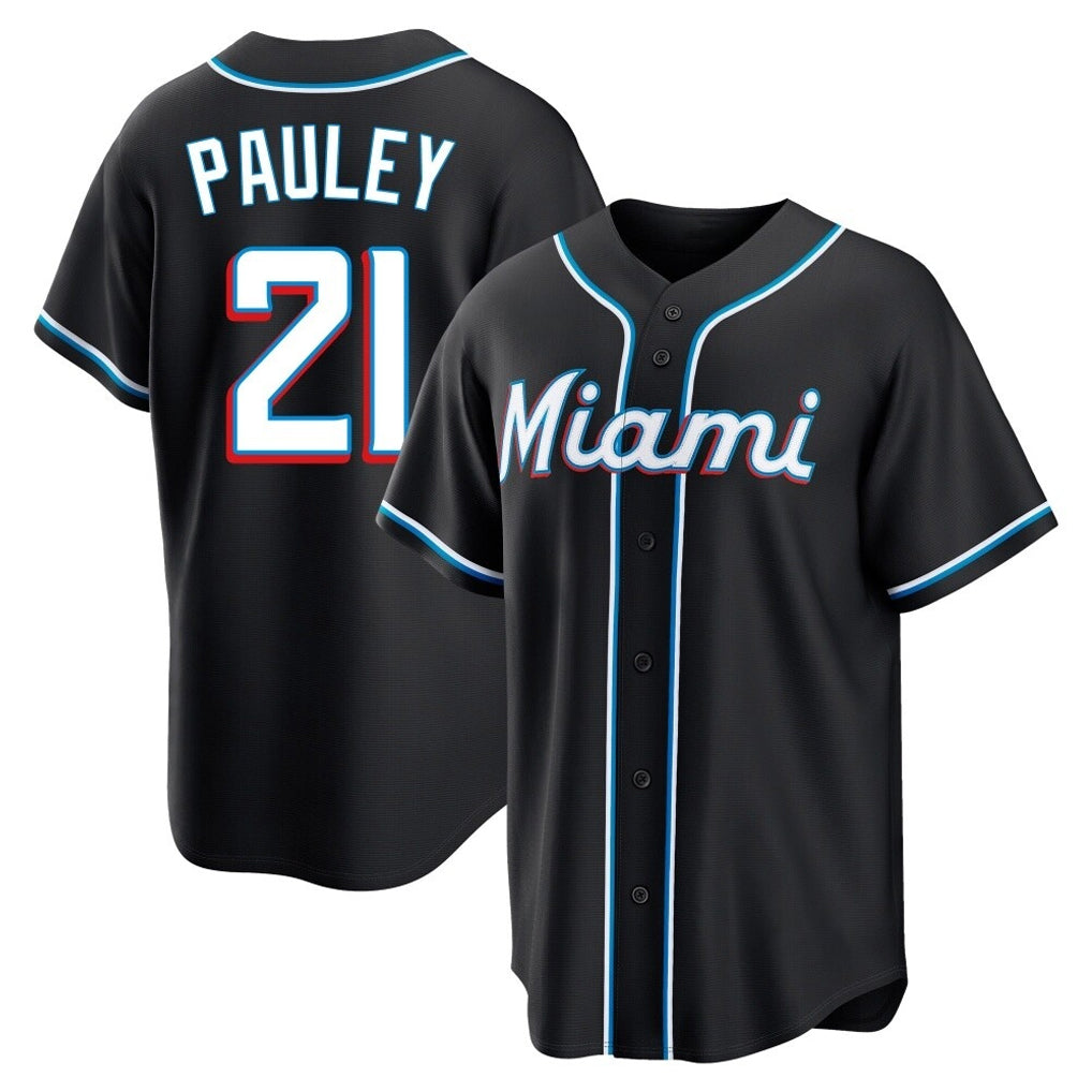 Mdoa M.Marlins #21 Graham Pauley Player Black Fashion Out Home Game Stitched Jerseys