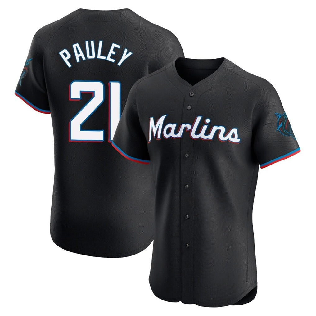 Mdoa M.Marlins #21 Graham Pauley Player Black Vapor Home Limited Elite Stitched Jerseys