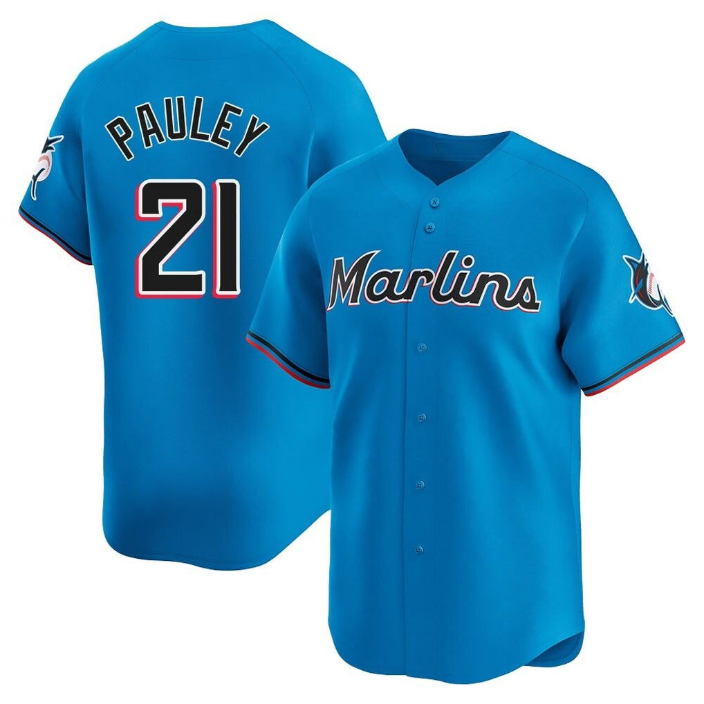 Mdoa M.Marlins #21 Graham Pauley Player Blue Home Limited Stitched Jerseys