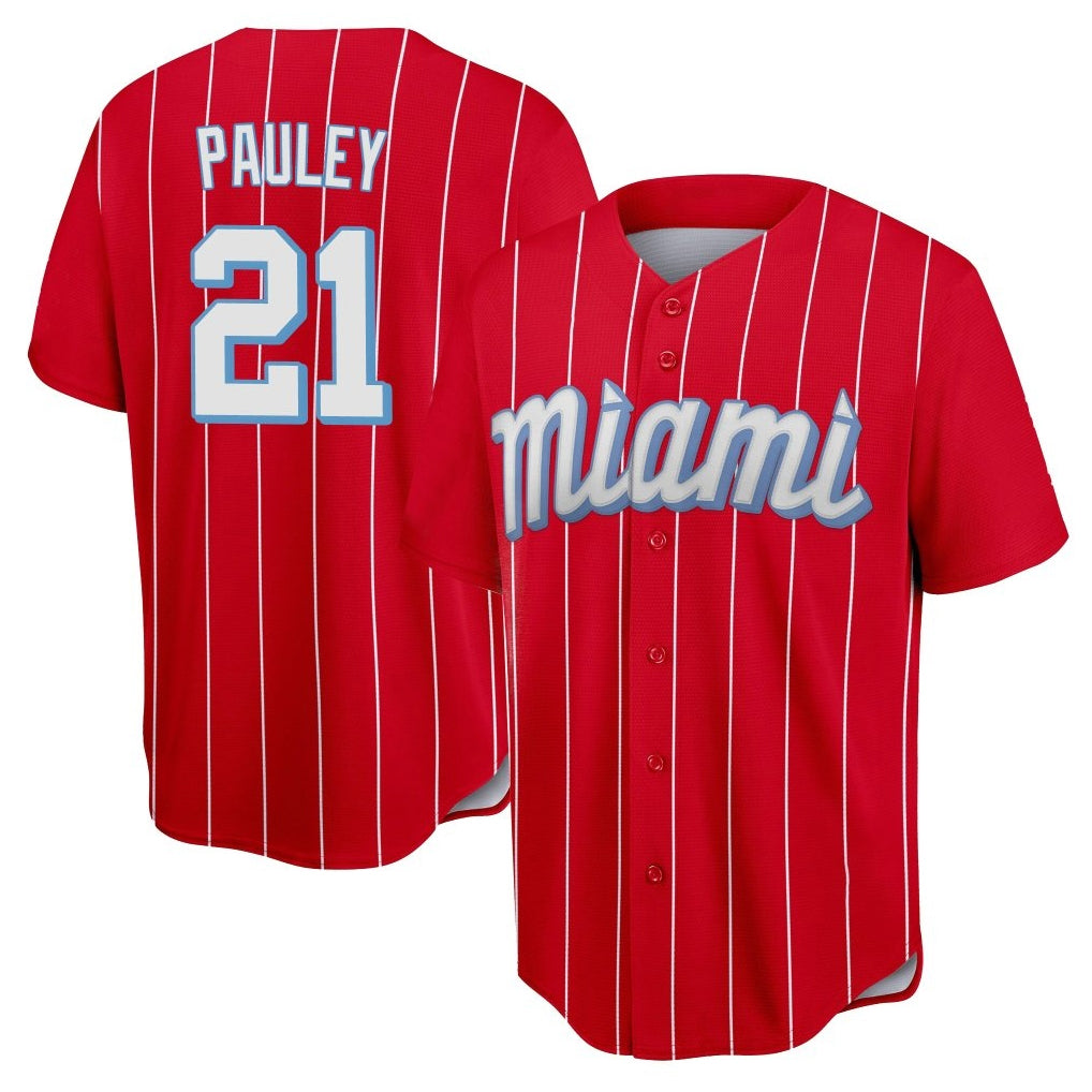Mdoa M.Marlins #21 Graham Pauley Player Red City Connect Home Game Stitched Jerseys