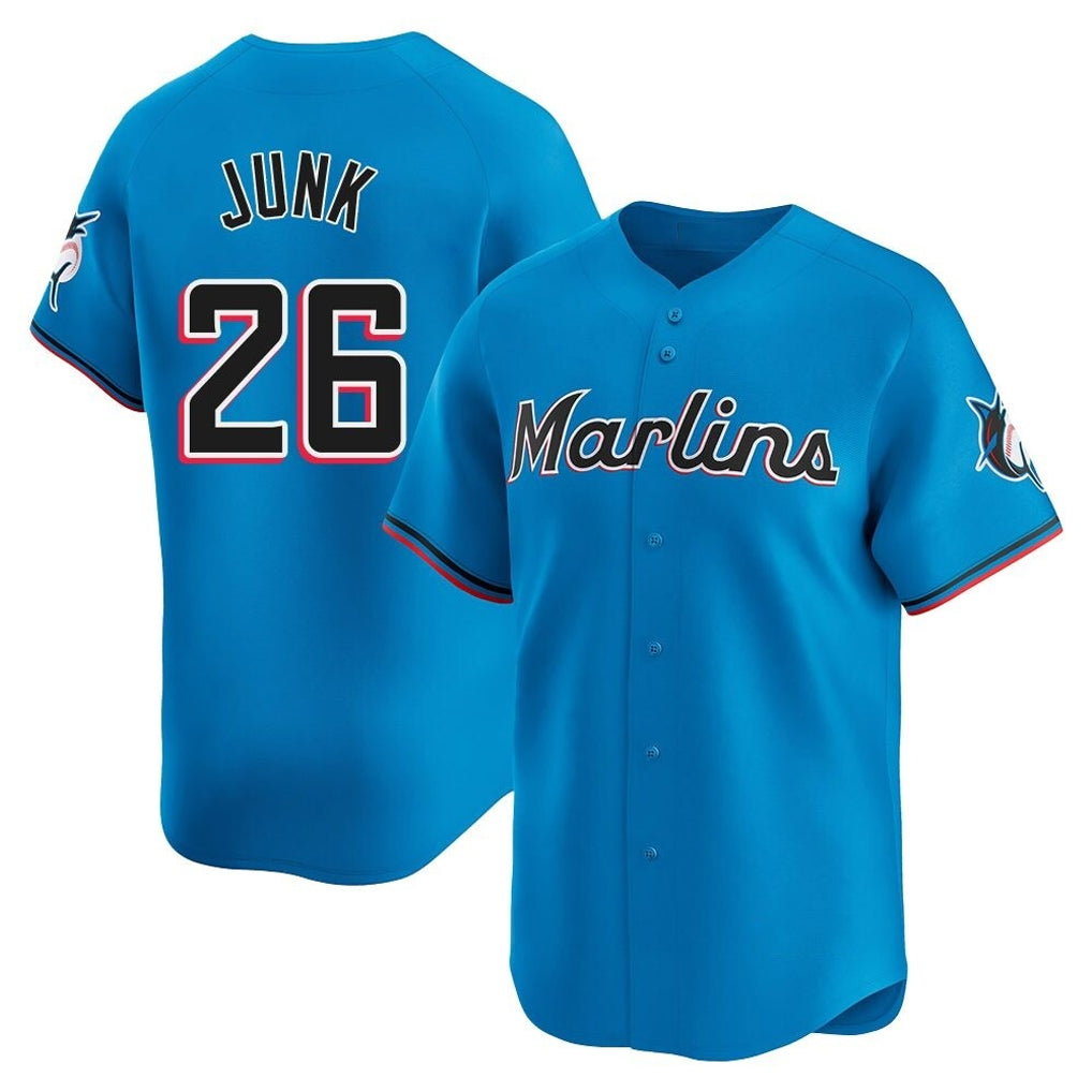 Mdoa M.Marlins #26 Janson Junk Player Blue Home Limited Stitched Jerseys