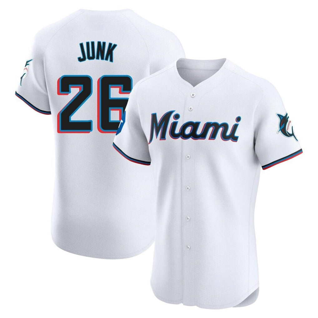 Mdoa M.Marlins #26 Janson Junk Player White Home Limited Elite Stitched Jerseys