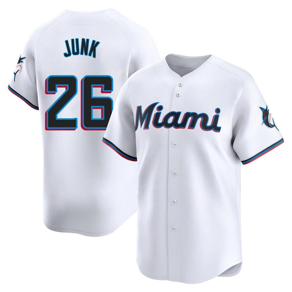Mdoa M.Marlins #26 Janson Junk Player White Home Limited Stitched Jerseys