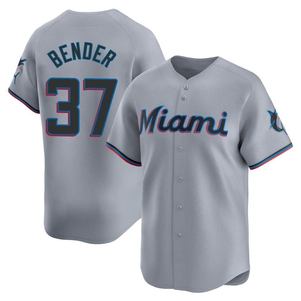 Mdoa M.Marlins #37 Anthony Bender Player Gray Home Limited Stitched Jerseys