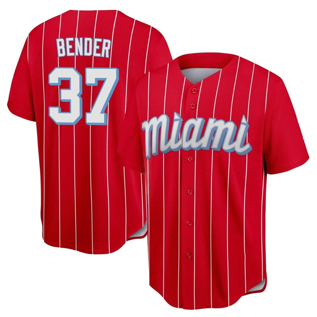 Mdoa M.Marlins #37 Anthony Bender Player Red City Connect Home Game Stitched Jerseys