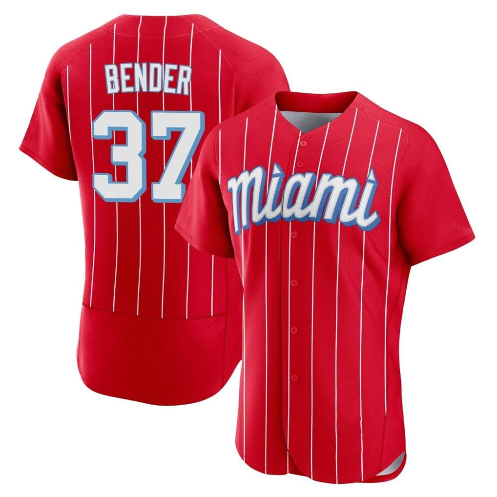 Mdoa M.Marlins #37 Anthony Bender Player Red City Connect Home Limited Elite Stitched Jerseys