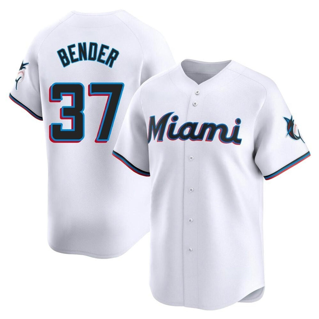 Mdoa M.Marlins #37 Anthony Bender Player White  Home Limited Stitched Jerseys