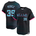 Mdoa M.Marlins #39 Eury Perez Player Black City Connect Home Limited Stitched Jerseys