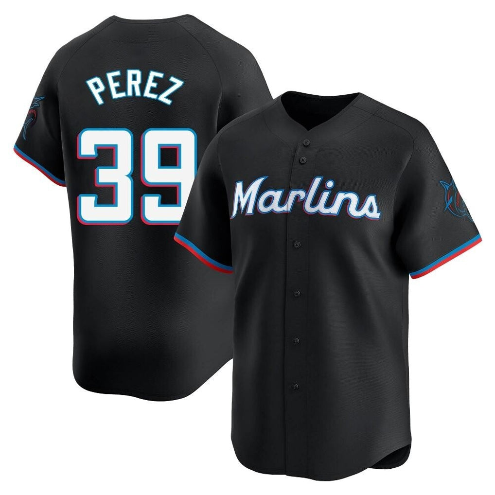 Mdoa M.Marlins #39 Eury Perez Player Black  Home Limited Stitched Jerseys