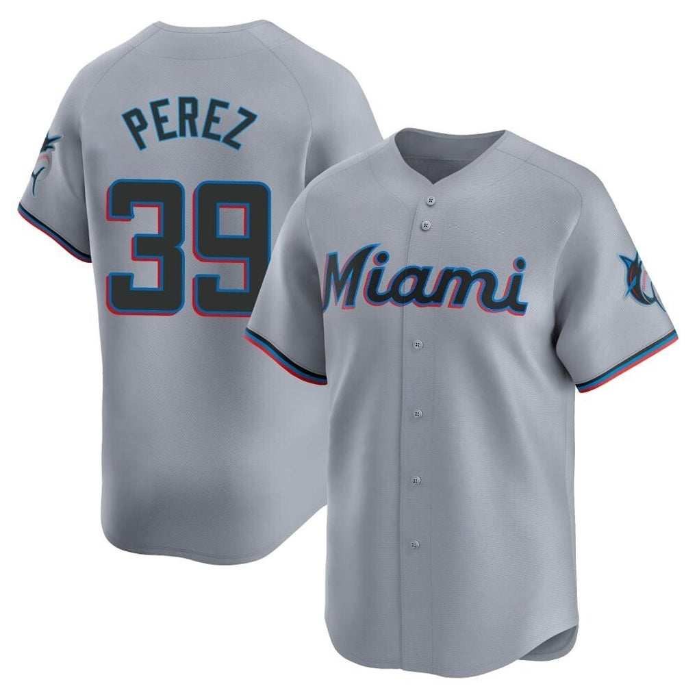 Mdoa M.Marlins #39 Eury Perez Player Gray Home Limited Stitched Jerseys