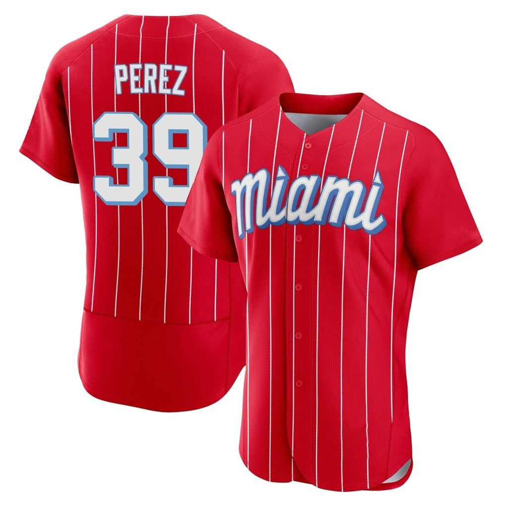 Mdoa M.Marlins #39 Eury Perez Player Red City Connect Home Limited Elite Stitched Jerseys
