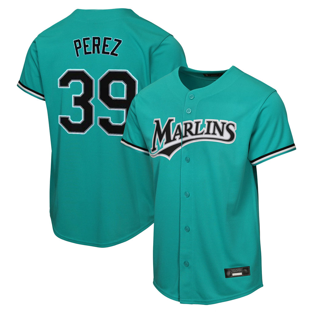 Mdoa M.Marlins #39 Eury Perez Player Teal Home Game Stitched Jerseys